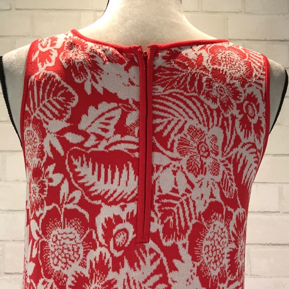 NWT Knit Tropical Palm Print Maxi Dress Side Slit - Picture 5 of 9